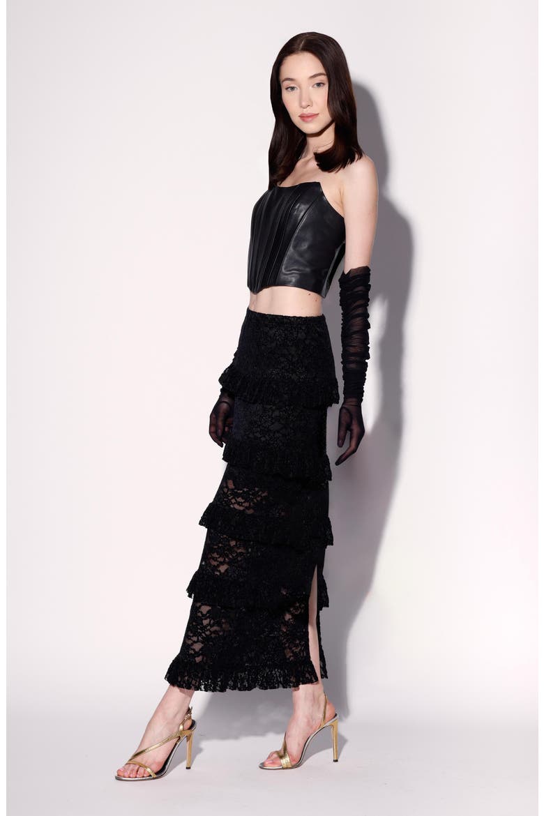 Paige Tiered Lace Maxi Skirt, Alternate, color, MYSTIQUE LACE BLACK