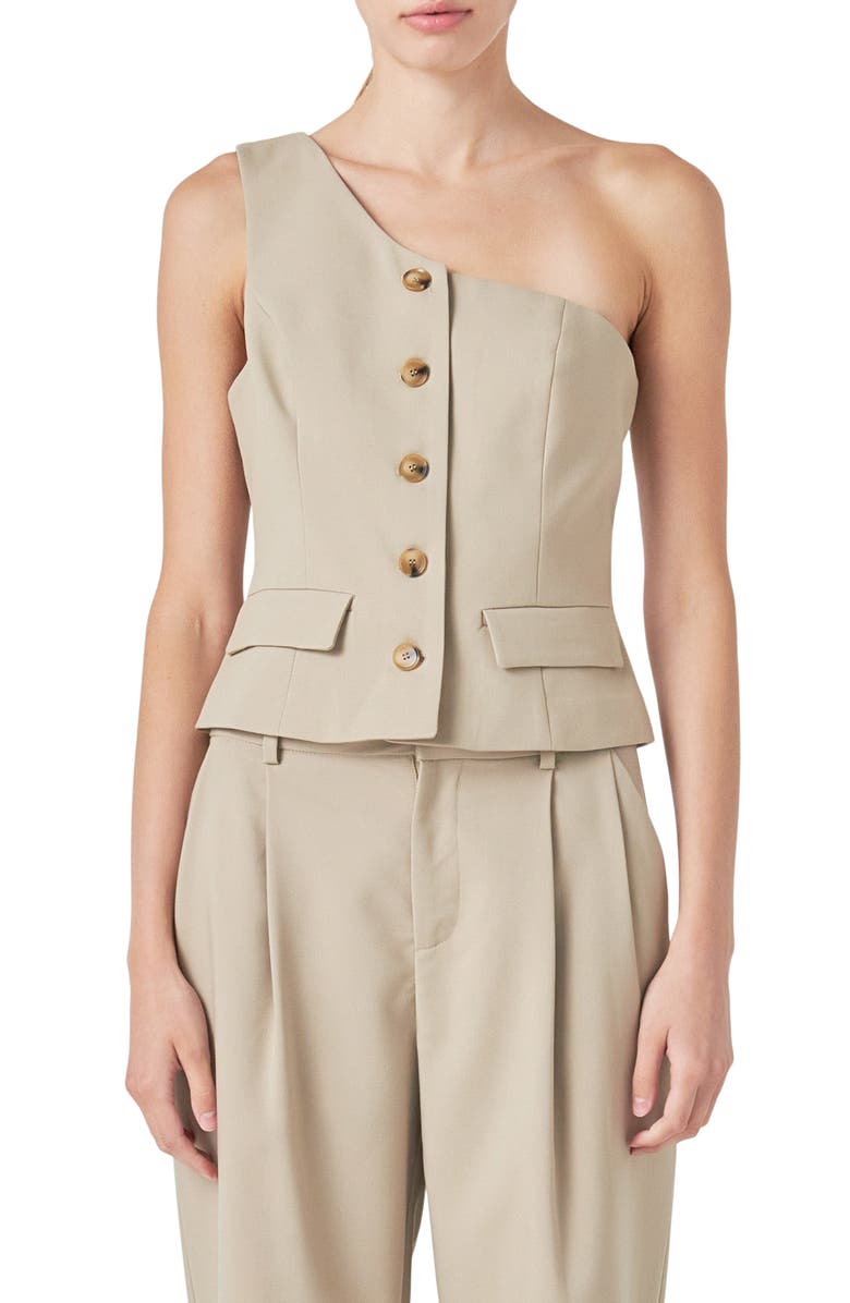 Grey Lab One-Shoulder Vest, Main, color, 