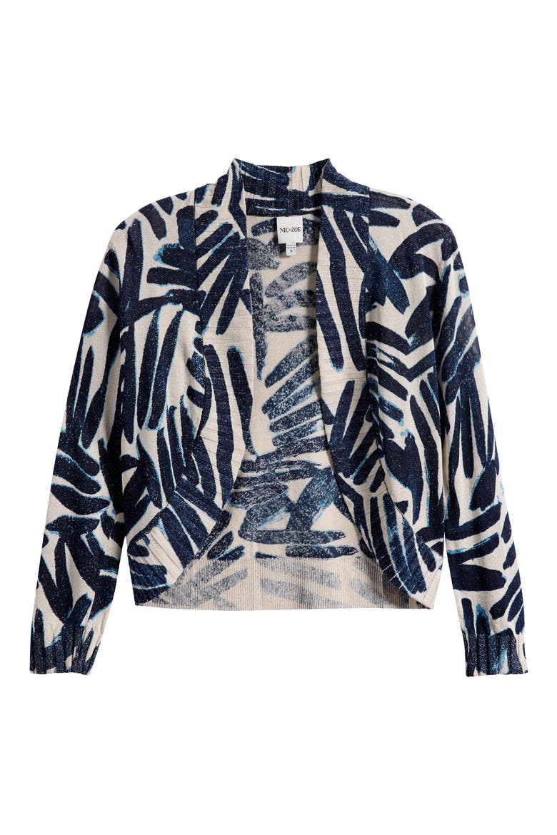 Painted Palms Cardigan, Alternate, color, INDIGO MULTI