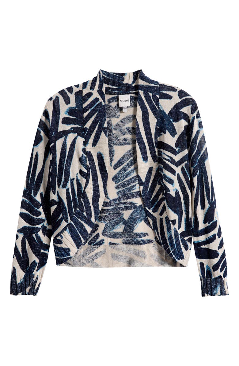 NIC+ZOE Painted Palms Cardigan, Main, color, Indigo Multi
