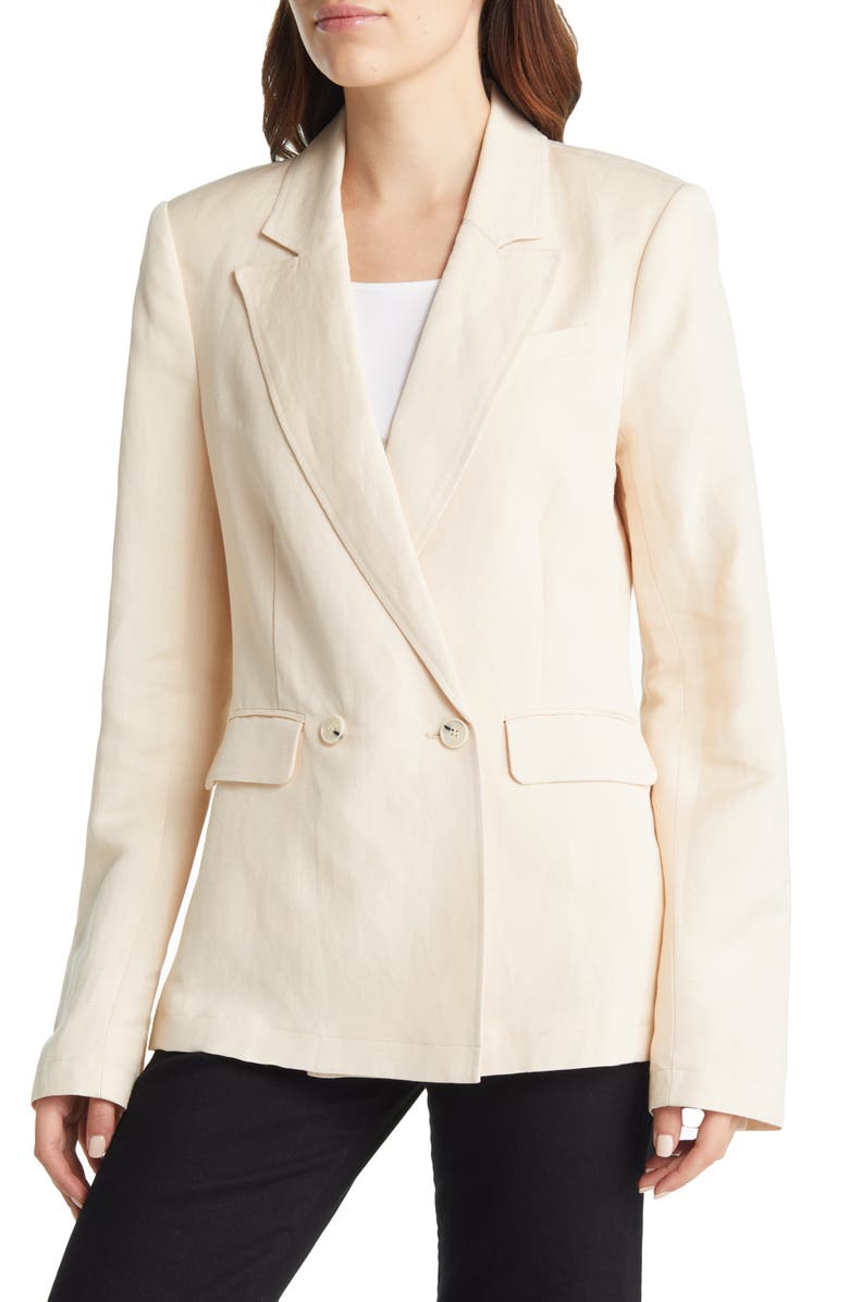 PAIGE Women's Dawson Double Breasted Blazer, Alternate, color, Ecru
