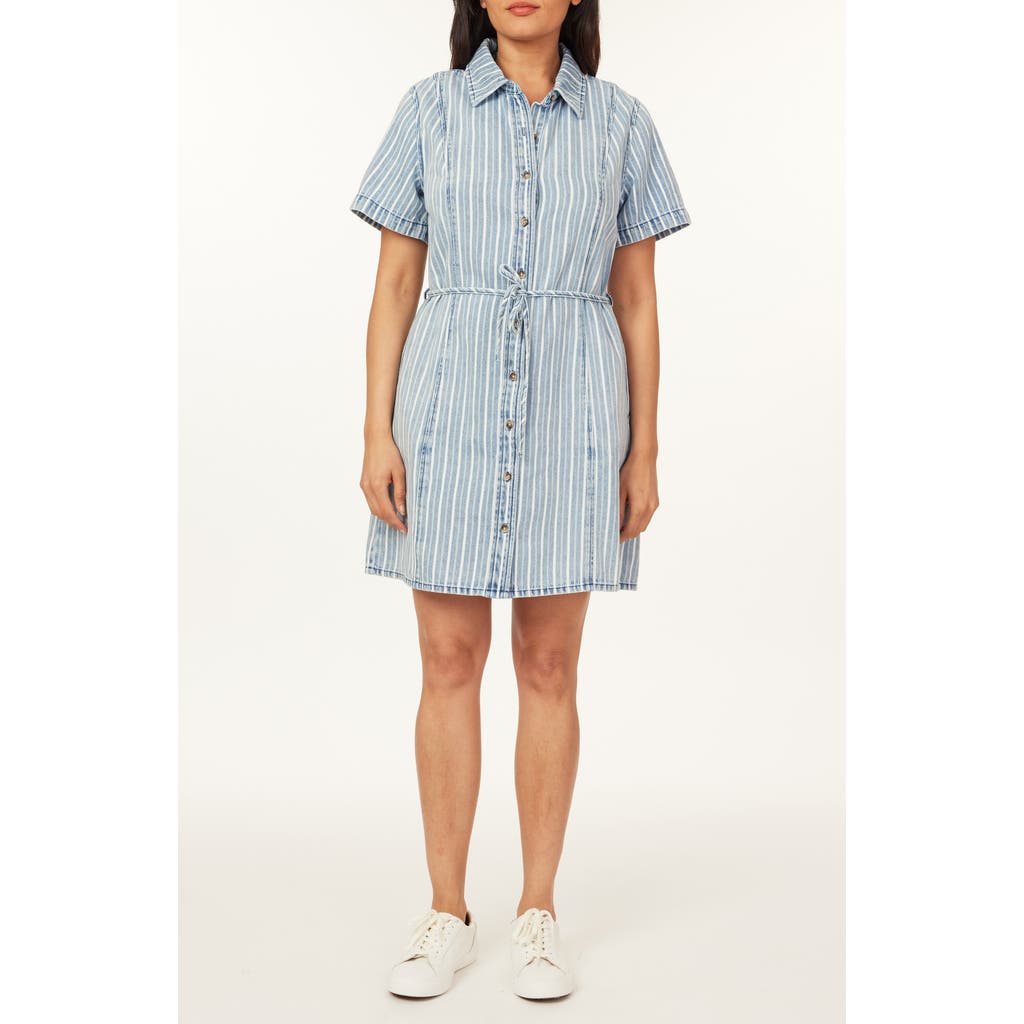 Scotch & Soda The Easy Stripe Short Sleeve Denim Shirtdress