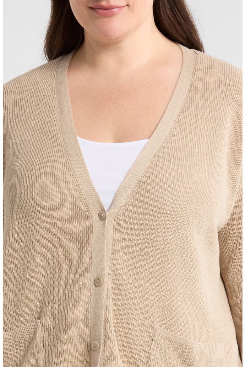 Organic Linen & Organic Cotton Cardigan, Alternate, color, UNDYED NATURAL