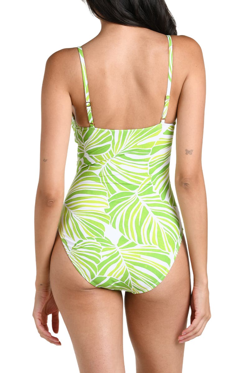 La Blanca Serene Palm One-Piece Swimsuit, Alternate, color, Apple