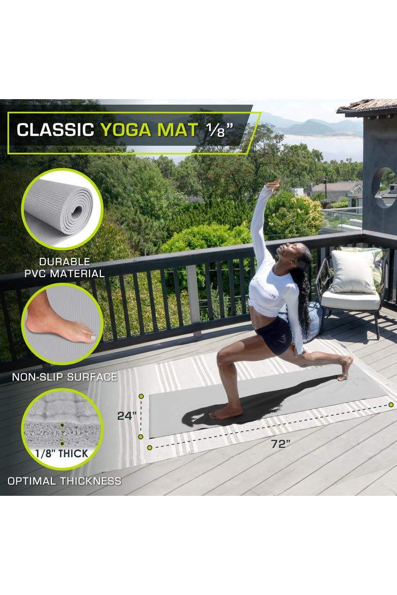 Classic Yoga Mat 1/8-in, Alternate, color, Gray