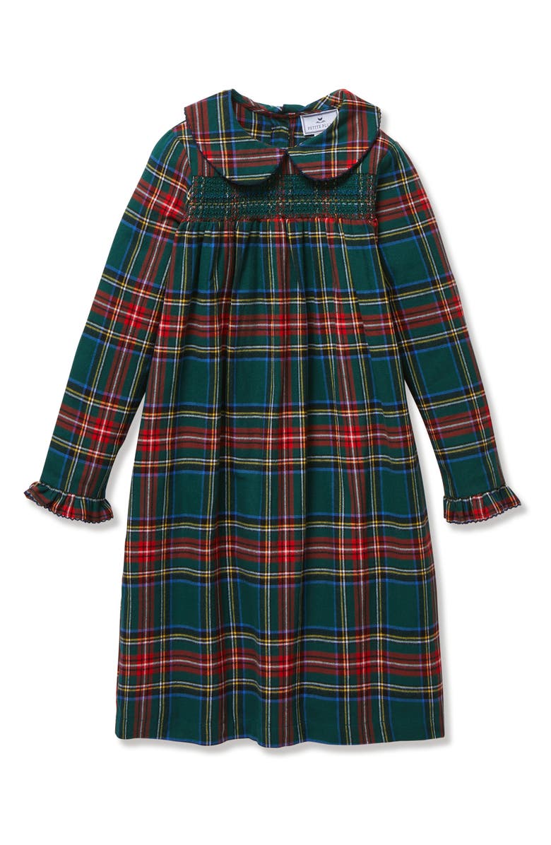 Petite Plume Kids' Eloise Brushed Twill Nightgown, Main, color, Green