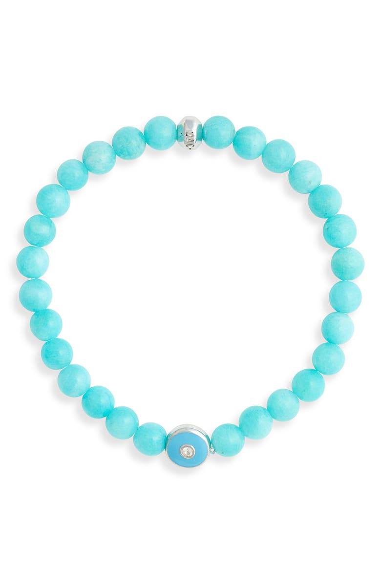 Anzie Jac + Jo Soul Amazonite Beaded Stretch Bracelet, Main, color, Blue