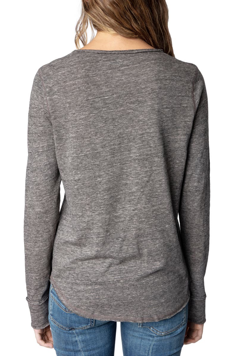 Zadig & Voltaire Overydye Long Sleeve Graphic Cotton Tee, Alternate, color,