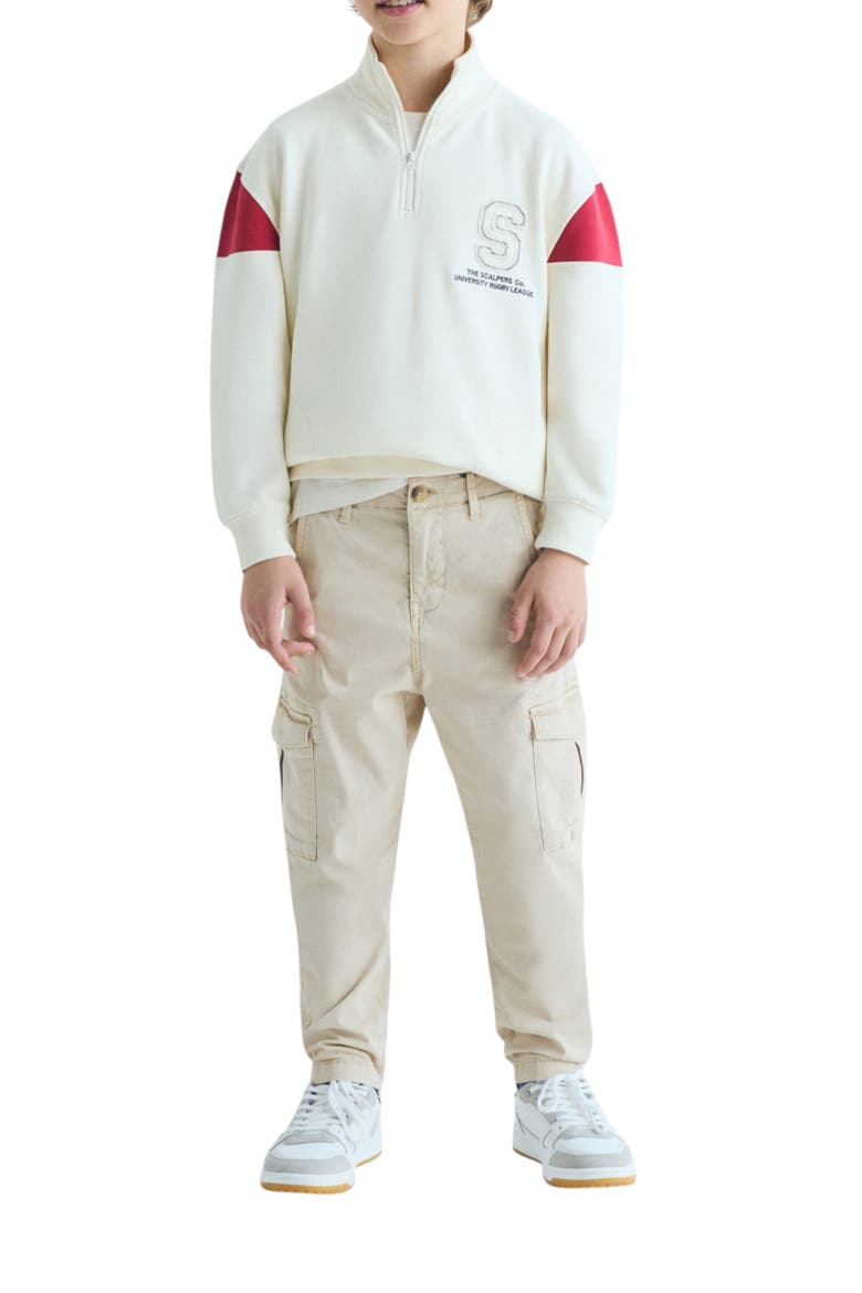 Kids High Neck Zipper Sweatshirt, Alternate, color, OffWhite