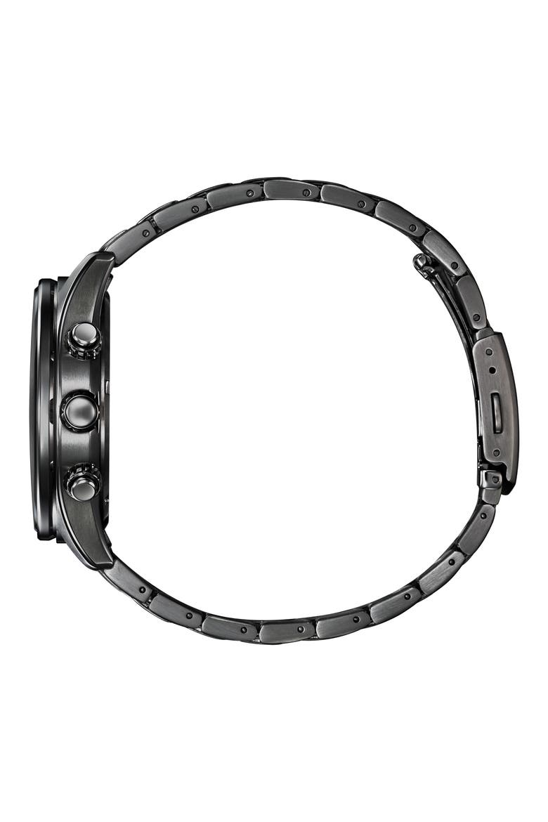 Eco-Drive Chronograph Bracelet Watch, 43mm, Alternate, color, BLACK