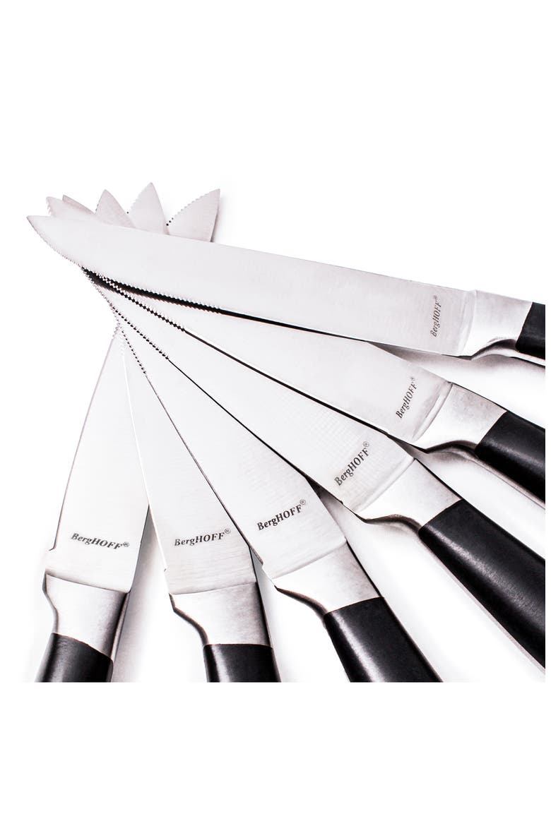 Gemini 6-Piece Stainless Steel Steak Knife Set, Alternate, color, SILVER