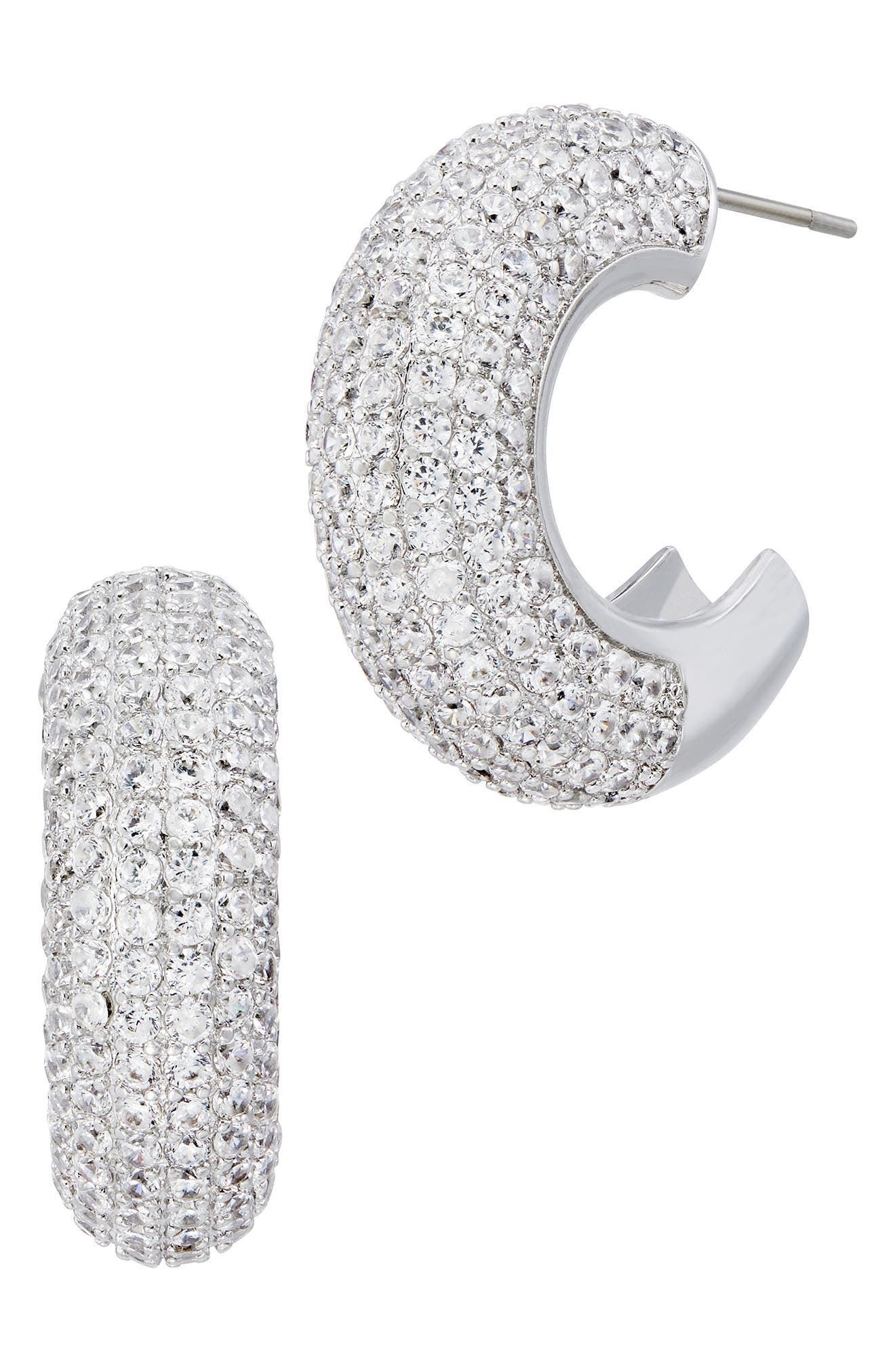 Cubic Zirconia Pavé Hoop Earrings