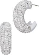 SAVVY CIE JEWELS Cubic Zirconia Pavé Hoop Earrings