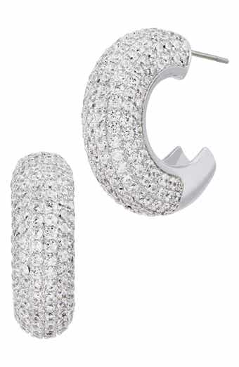 Cubic Zirconia Pavé Hoop Earrings