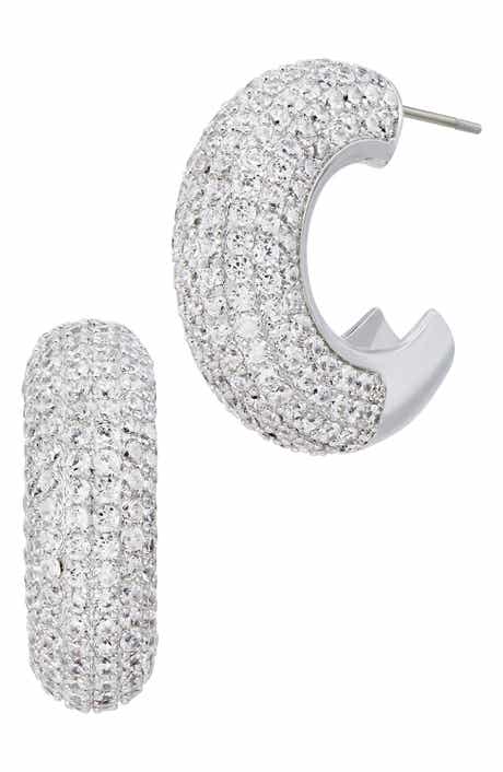 Cubic Zirconia Pavé Hoop Earrings