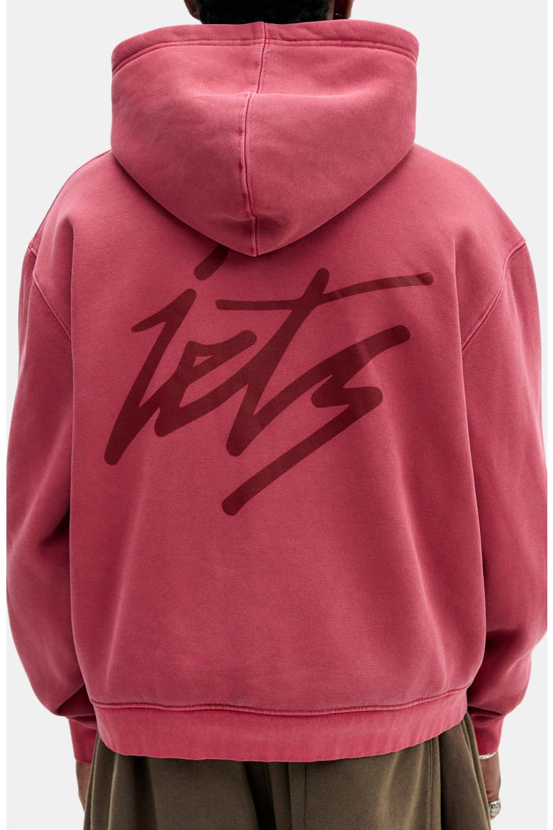 Script Full Zip Hoodie, Alternate, color, BERRY