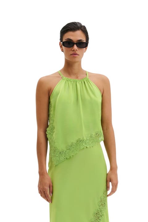 Madina Asymmetric Lace Hem Top