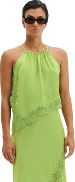 Malina Madina Asymmetric Lace Hem Top