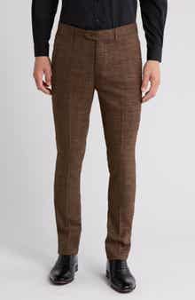 Plaid Slim Fit Dress Pants