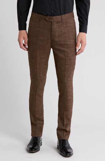Plaid Slim Fit Dress Pants