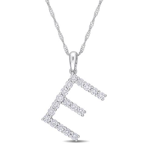 Diamond Initial Pendant Necklace 10k