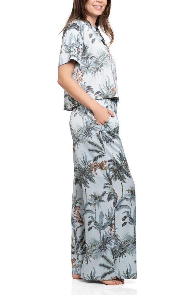 One Way Satin Pajamas, Alternate, color, BLUE