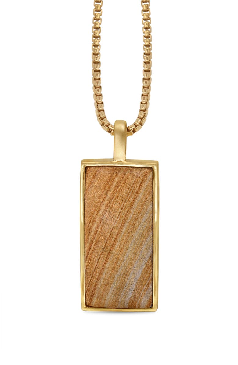LuvMyJewelry Wood Jasper Sterling Silver Men Tag Necklace, Main, color, 14Kt Gold Vermeil On Sterling