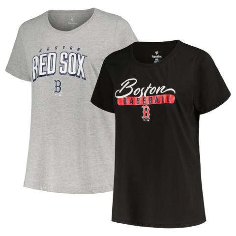 Women's Profile Black/Heather Gray Boston Red Sox Plus Size T-Shirt Combo Pack
