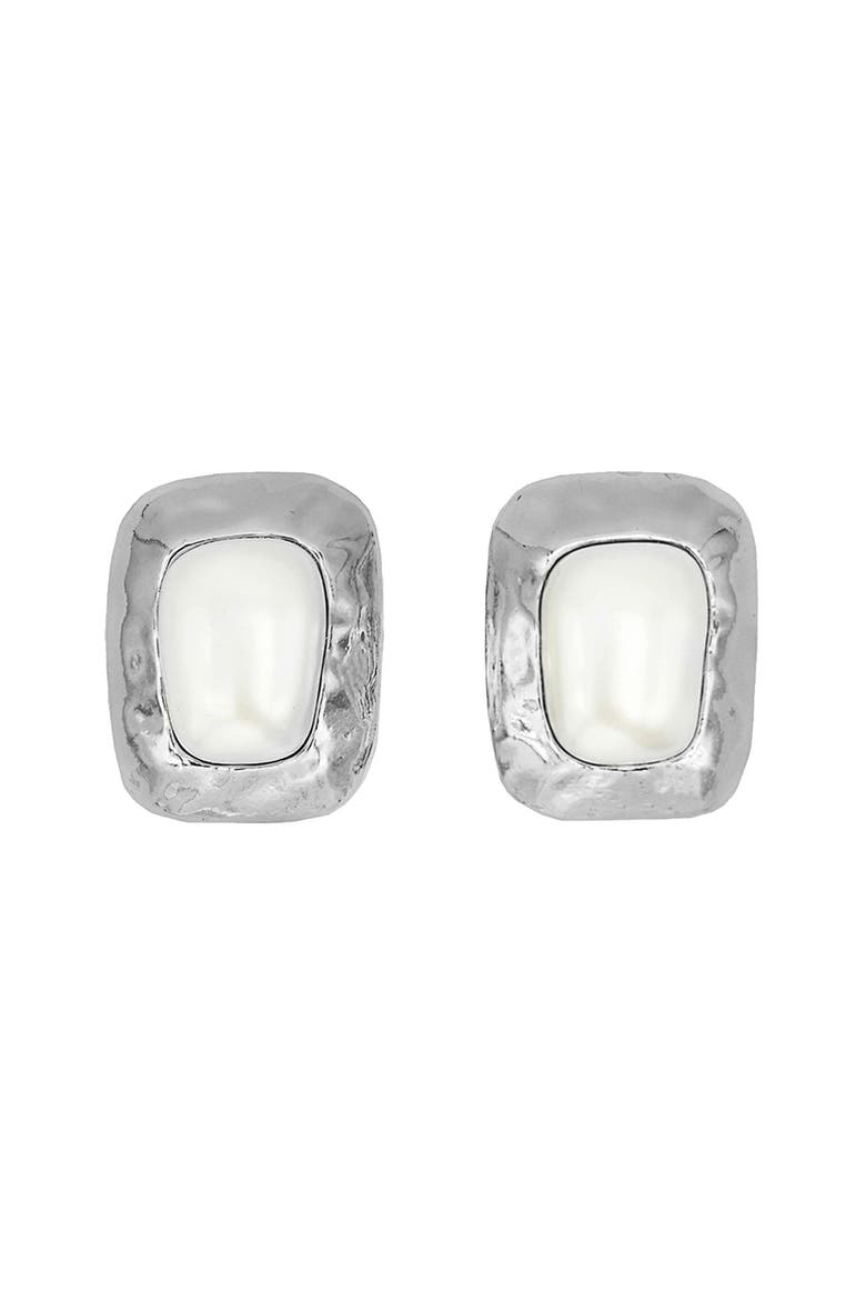 Giovana Stud Earrings, Main, color, SILVER/ PEARL