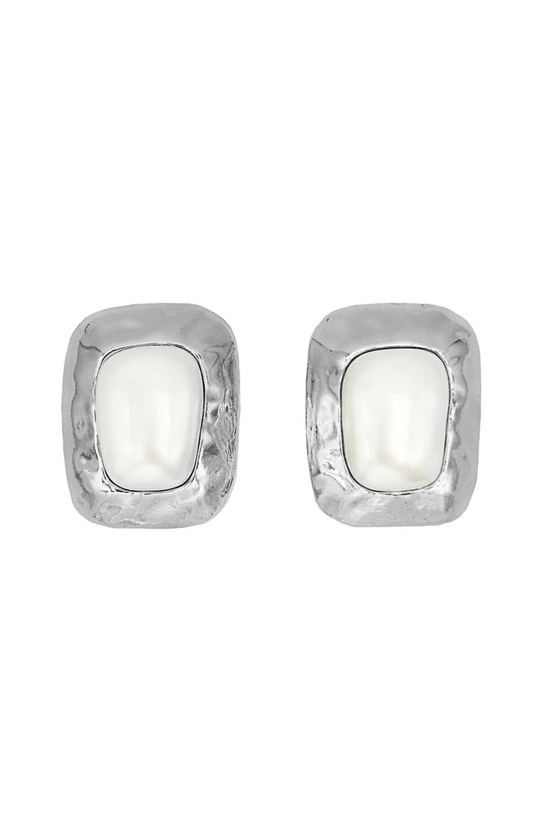 Petit Moments Giovana Stud Earrings, Main, color, Silver/ Pearl