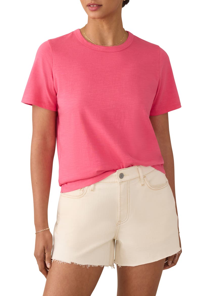 Sunwashed Organic Cotton T-Shirt, Main, color, PINK FLAMBE