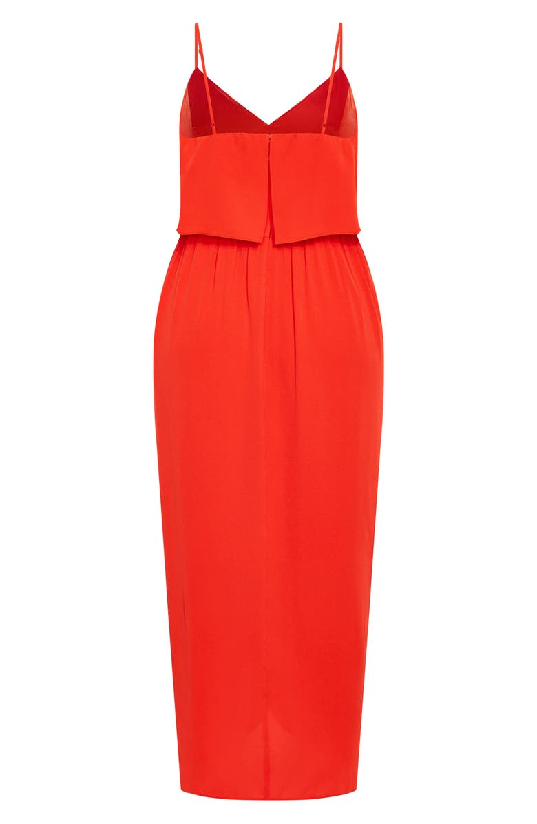 City Chic V-Neck Overlay Gown, Alternate, color, 