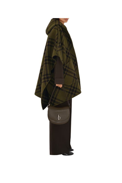 Burberry Reversible Check Wool Cape In Camp