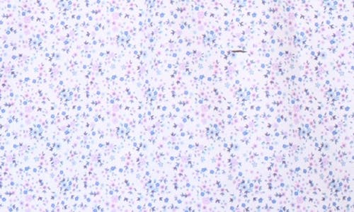 Tailorbyrd Ditsy Floral Print Performance Polo In Dove White