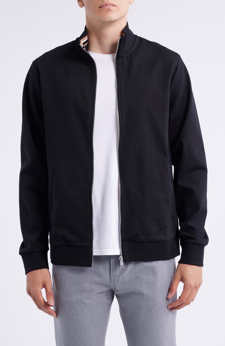 BOSS Shepherd Knit Zip Jacket, Main, color, Black