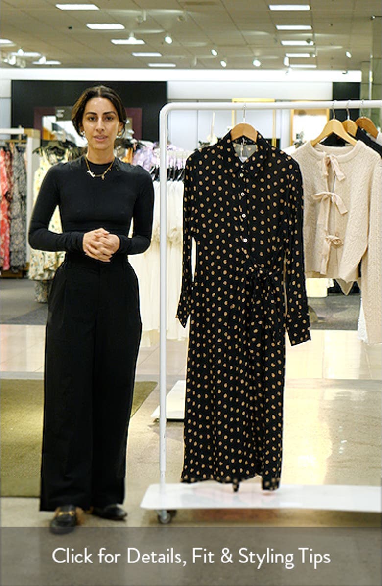 Polka Dot Long Sleeve Shirtdress, sales video thumbnail