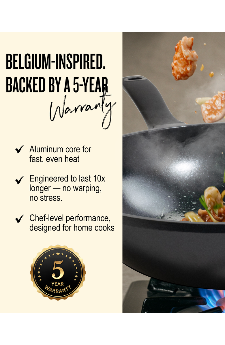 Alva Forest 12" Carbon Steel Wok, Alternate, color, Black