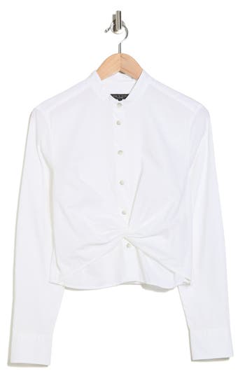 Rag & Bone Rita Twist Front Cotton Button-up Shirt In Multi