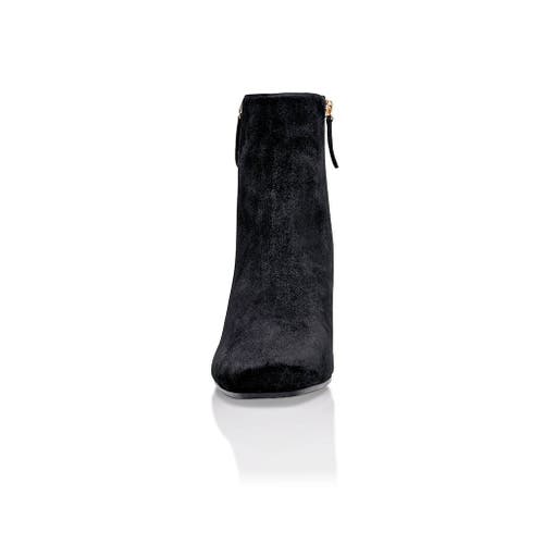Joan Oloff Shoes Arina Dress Ankle Bootie With A Block Heel In Black