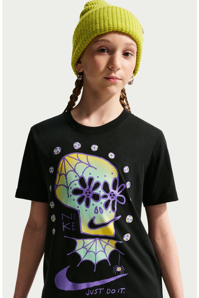 Kids' Day of the Dead Graphic T-Shirt, Alternate, color, BLACK