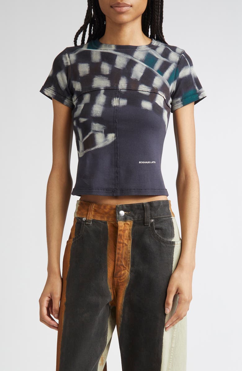 Eckhaus Latta Lapped Rib Baby Tee, Main, color, Porcupine