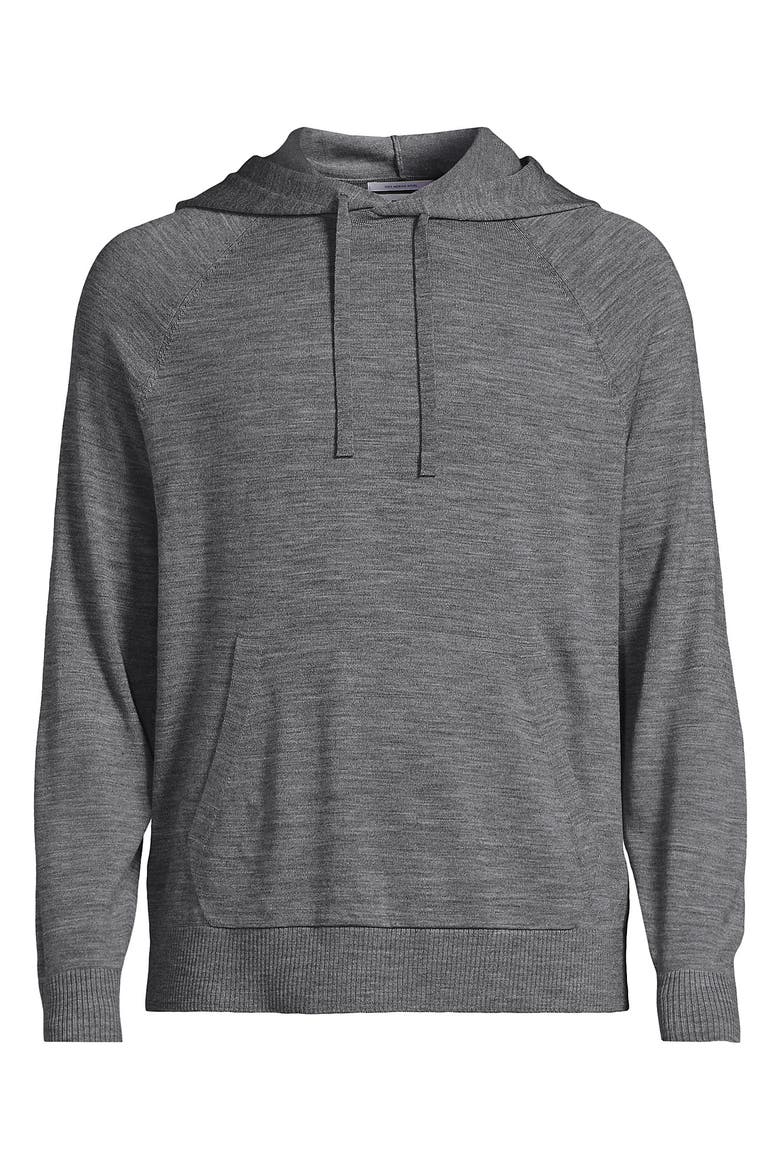 Long Sleeve Washable Merino Pullover Hoodie, Alternate, color, Pewter Heather