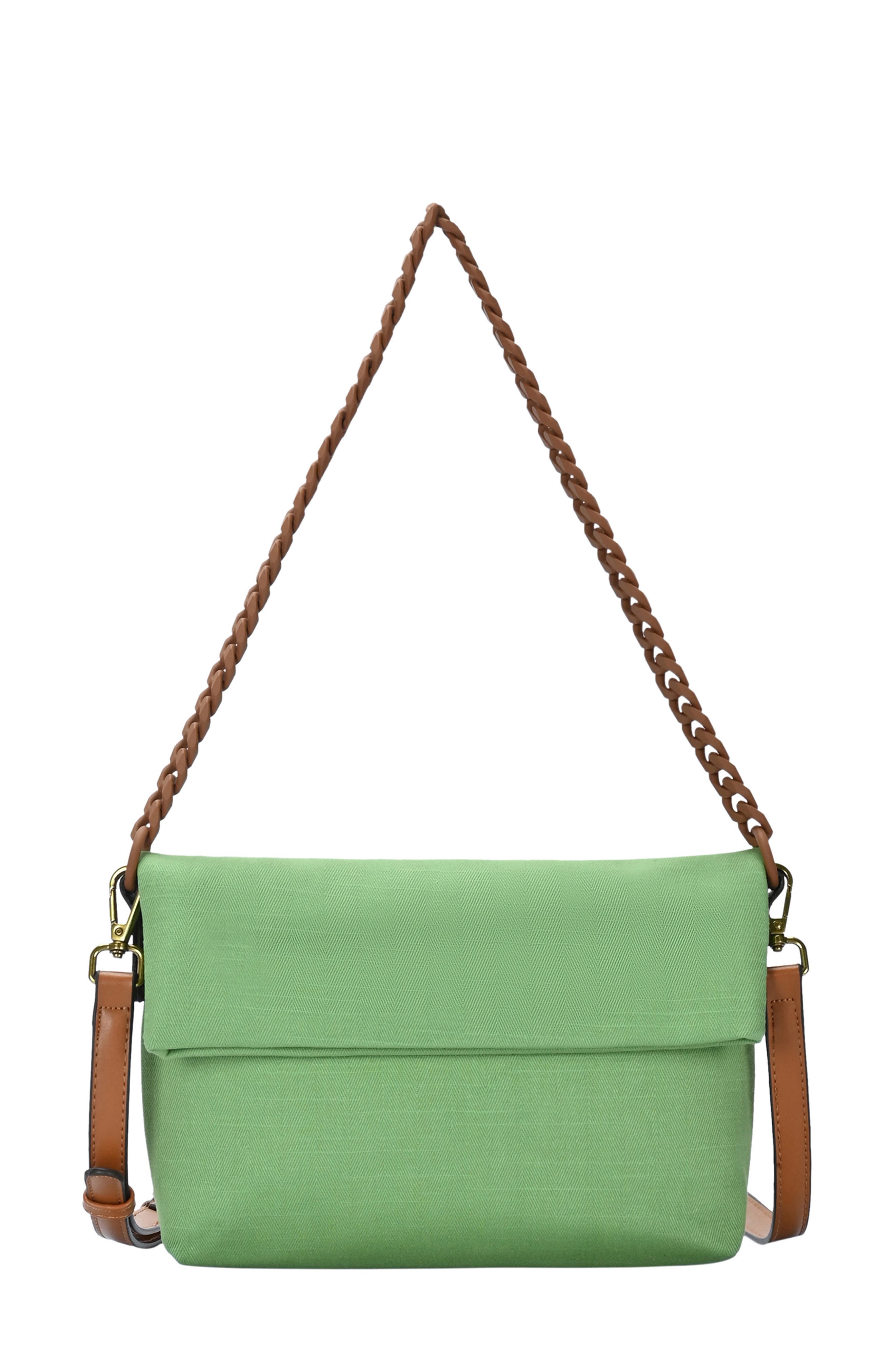 Cotton Canvas Flap Shoulder Bag