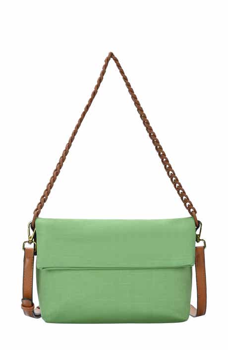 Cotton Canvas Flap Shoulder Bag