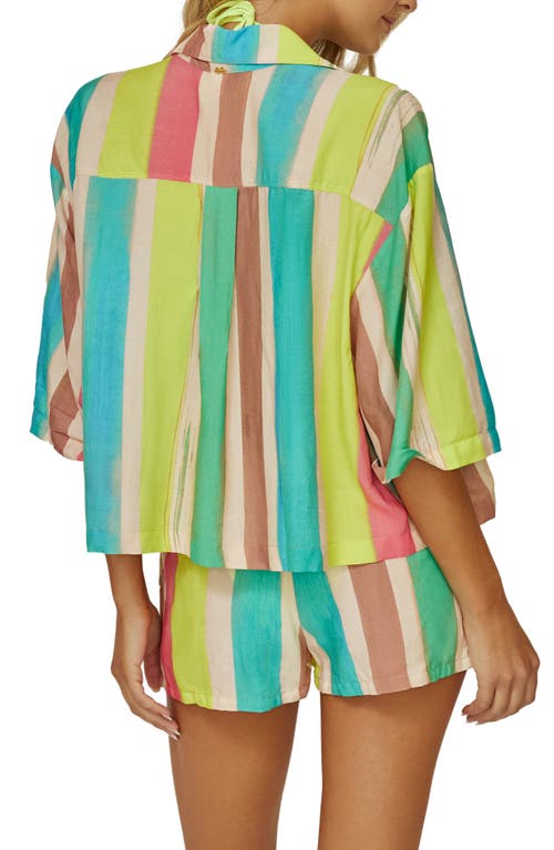 Pq Swim Blake Button-up Cover-up Shirt In Pomelo