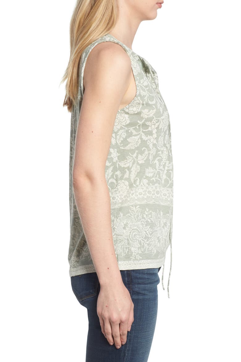 Sleeveless Lace Mix Top, Alternate, color, MINT MULTI