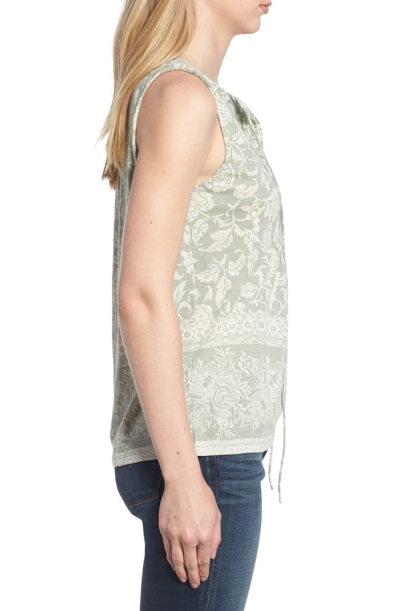 Lucky Brand Sleeveless Lace Mix Top, Alternate, color, 