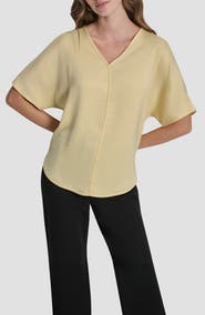 DKNY Short Sleeve Woven Top