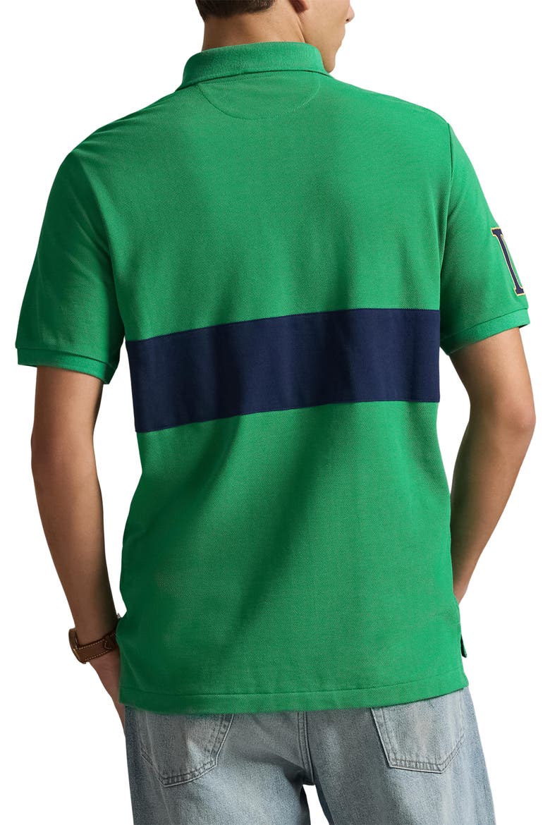Classic Fit Crest Cotton Graphic Polo, Alternate, color, STAFFORD GREEN/ NEWPORT NAVY