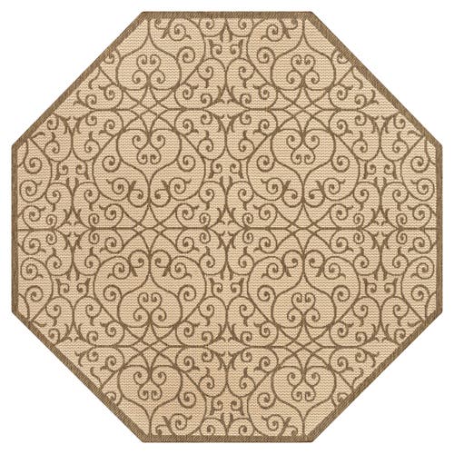 Jonathan Y Madrid Vintage Filigree Textured Weave Octagon Indoor/outdoor Area Rug In Neutral